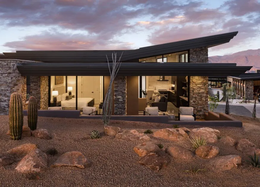 An Amethyst casita at dusk
